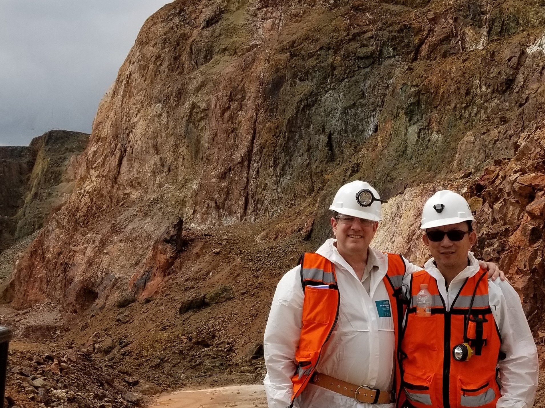 With CEO David Wolfin in Front of Historical Open Pit Mine